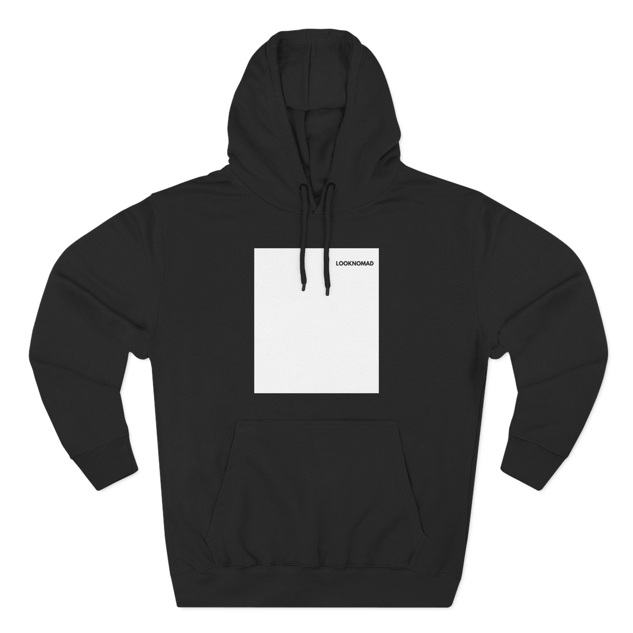 Minimal Logo Hoodie — Clean White Fleece Pullover