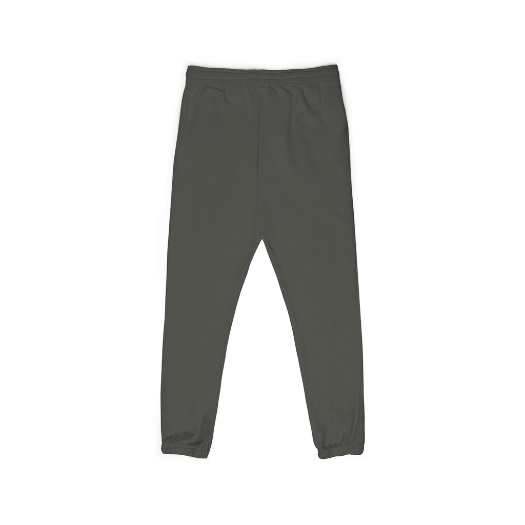UNISEX LOOKNOMAD - Charcoal/White Garment-Dyed Fleece Sweatpants — Minimal Side Patch Lounge Joggers