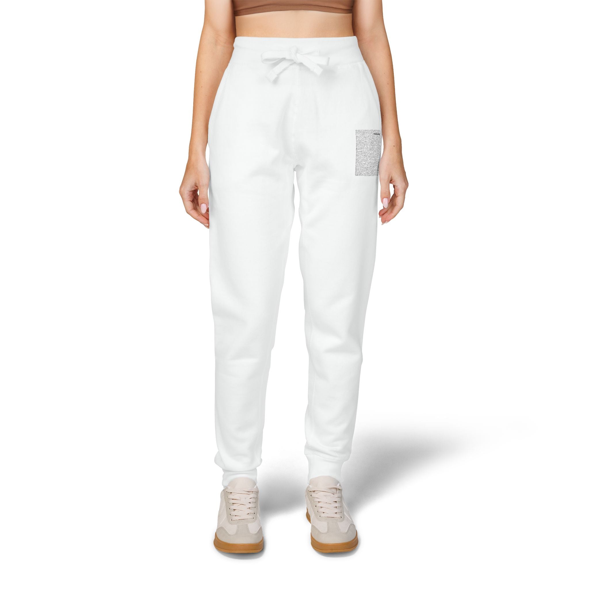 Embroidered Fleece Sweatpants — Minimal Pocket Stitch Joggers