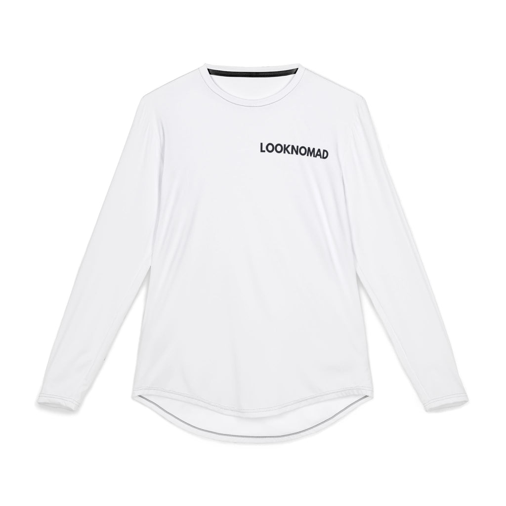 Men's UV Long Sleeve Shirt — 'LOOKNOMAD' Front & 'CHECKOUT: 10:00 AM' Back UV Protection Tee