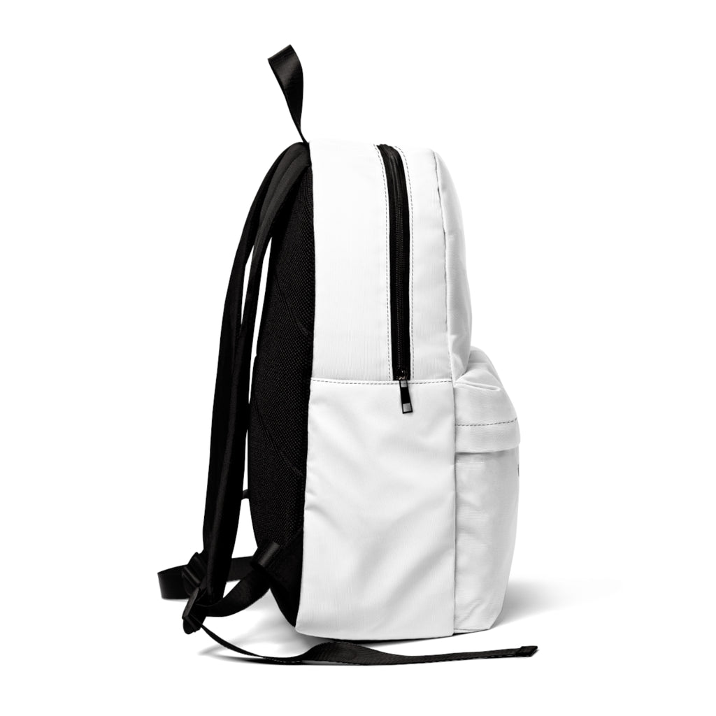 Minimal White 'LOOKNOMAD' Backpack — Classic Everyday Travel Backpack