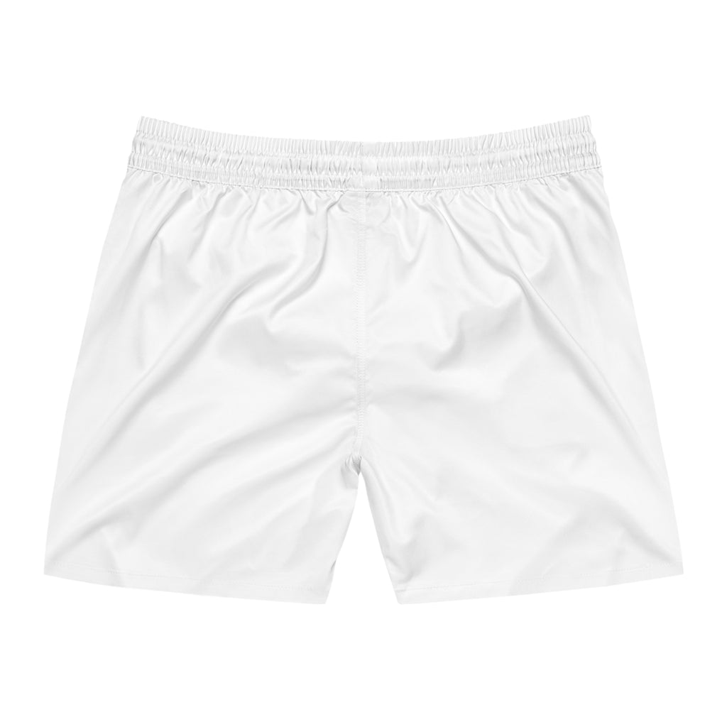 LookNomad Two-Tone Men's Swim Shorts — Black & White Mid-Length Trunks