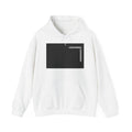 Minimal 'LOOK NOMAD' Black Block Hoodie – Modern Graphic Pullover