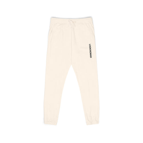 Garment-Dyed Fleece Sweatpants — Relaxed Joggers with Side Script