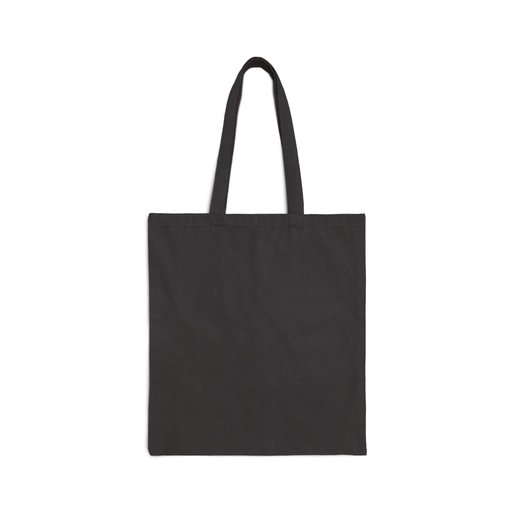 Canvas Tote Bag — Minimalist White Square Design with 'LOOKINGMAD' Accent
