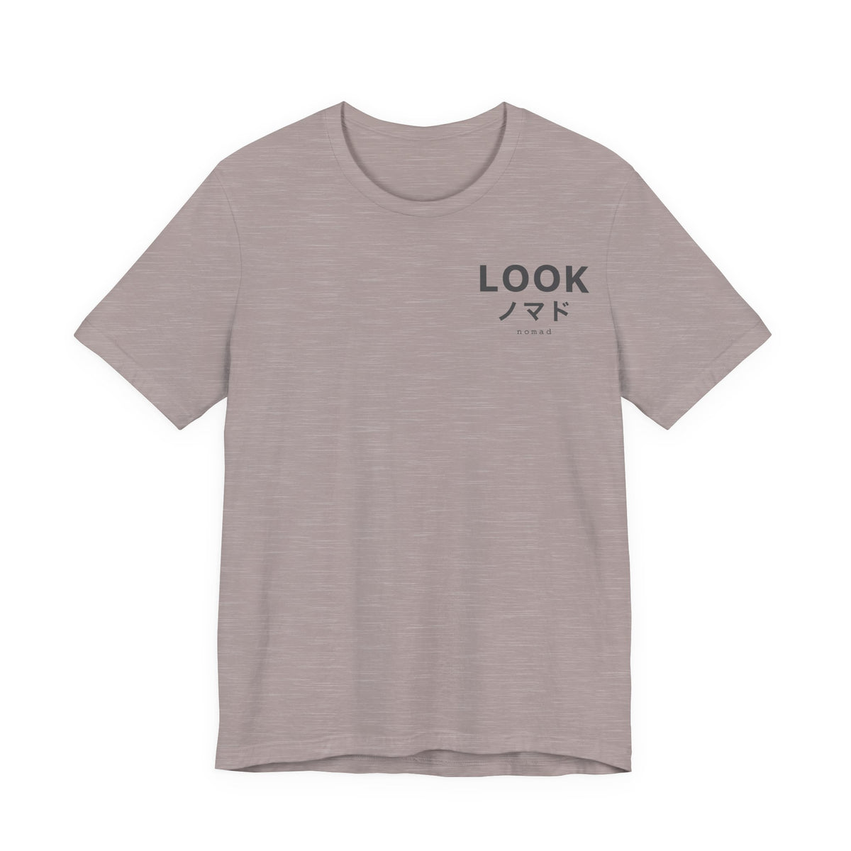 LOOK Graphic Tee — Minimal Japanese Accent Chest Print