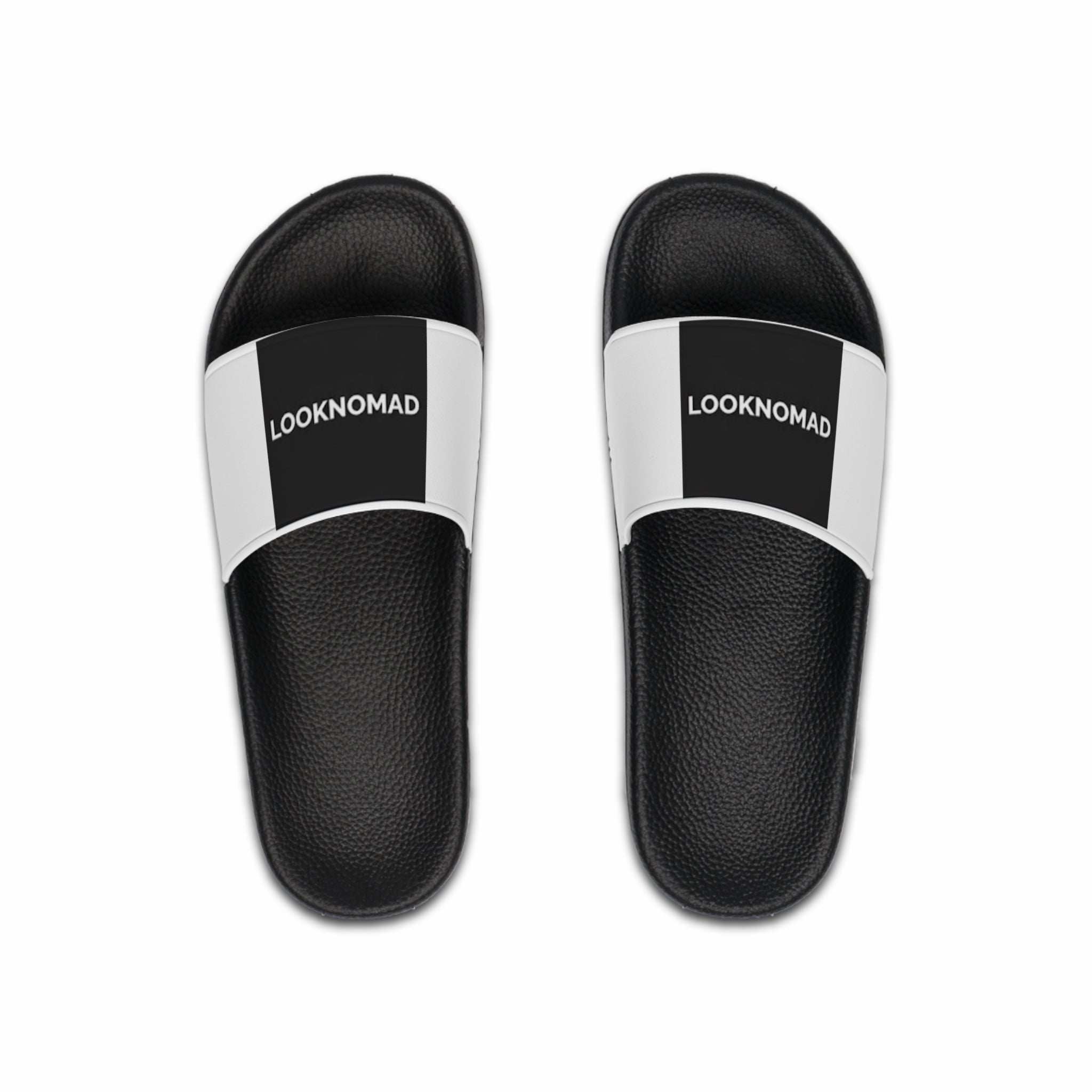 Black & White 'LOOKNOMAD' Men's Slide Sandals — Casual Pool, Beach & Everyday Slides