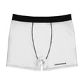 Men's White Boxer Briefs — Minimal Logo All-Over Print