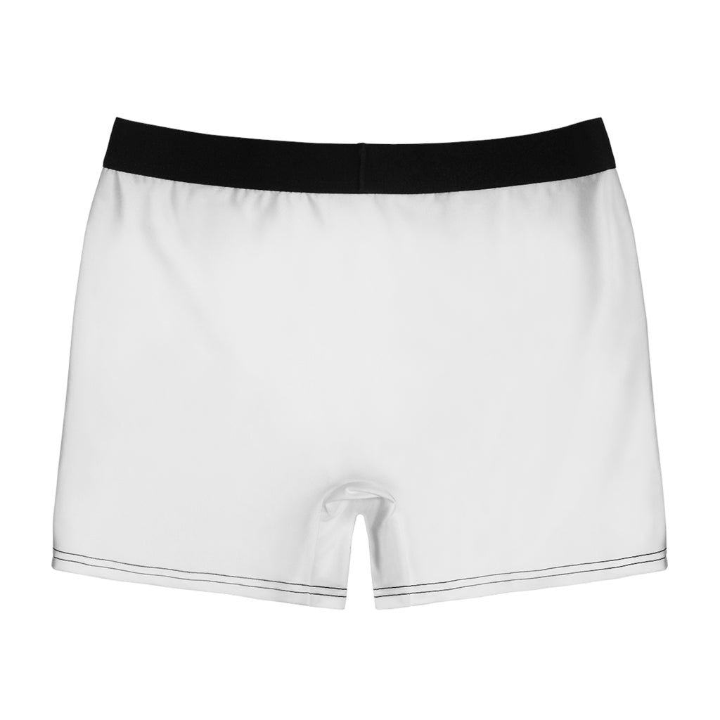 Men's White Boxer Briefs — Minimal Logo All-Over Print