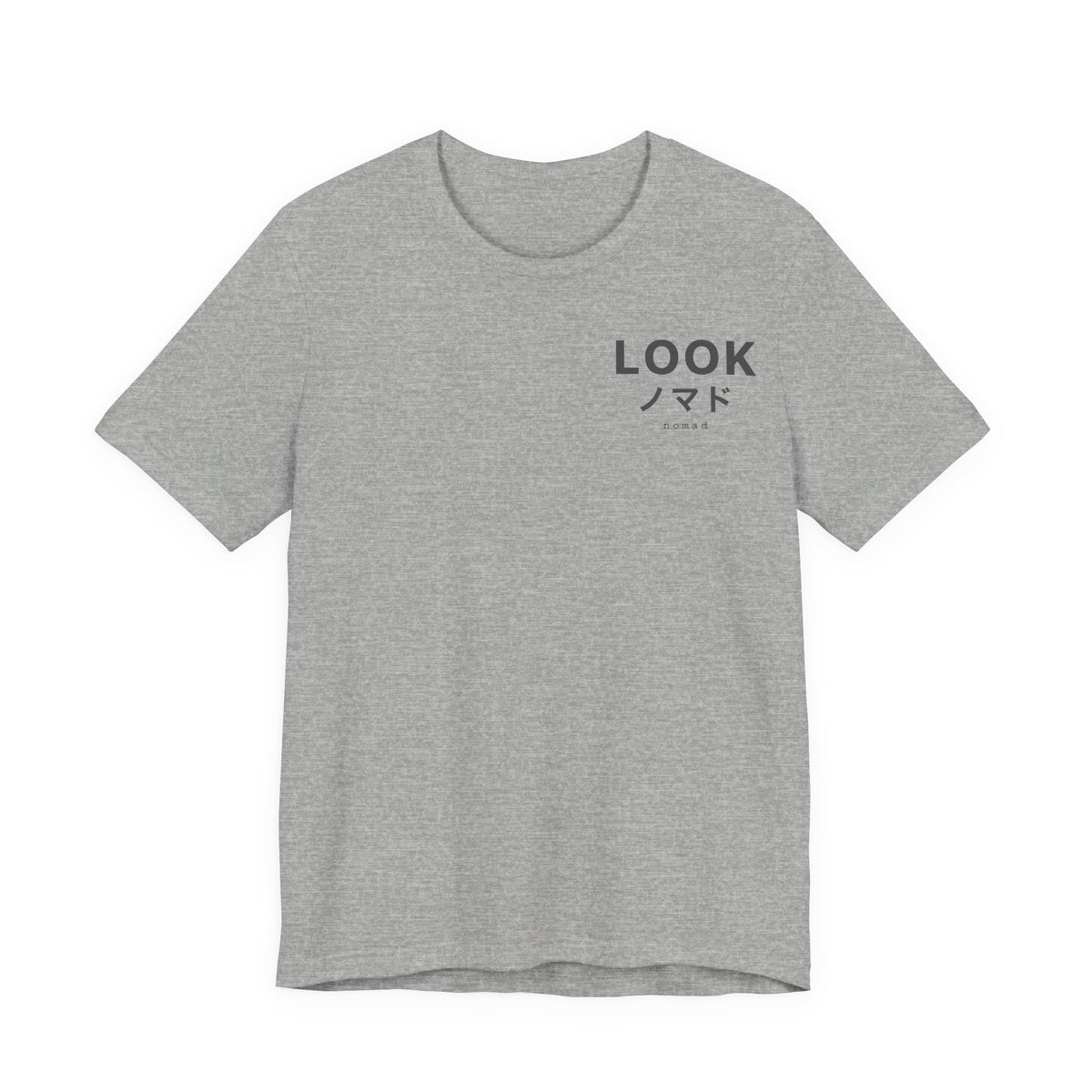 LOOK Graphic Tee — Minimal Japanese Accent Chest Print