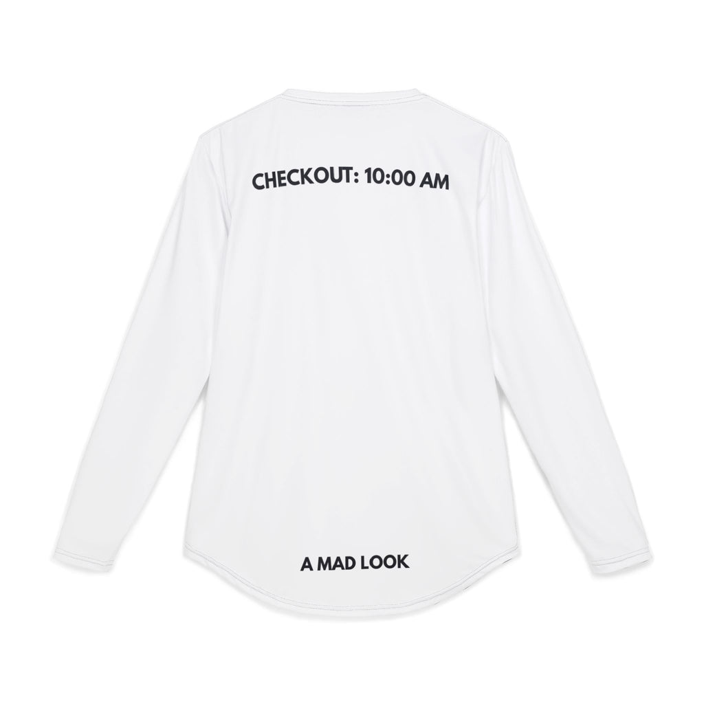 Men's UV Long Sleeve Shirt — 'LOOKNOMAD' Front & 'CHECKOUT: 10:00 AM' Back UV Protection Tee