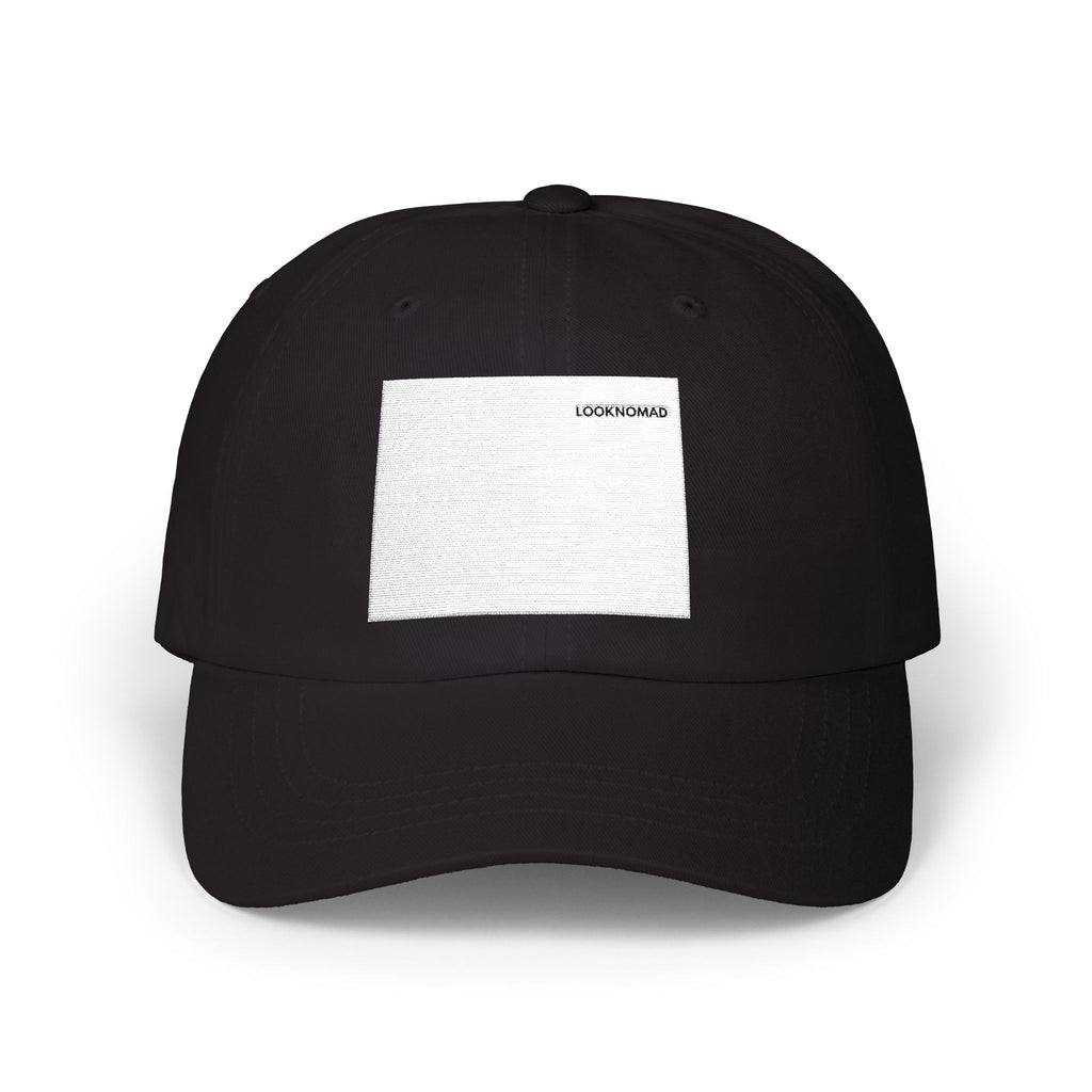Nomad Cap — Minimal Black Embroidered Patch Hat