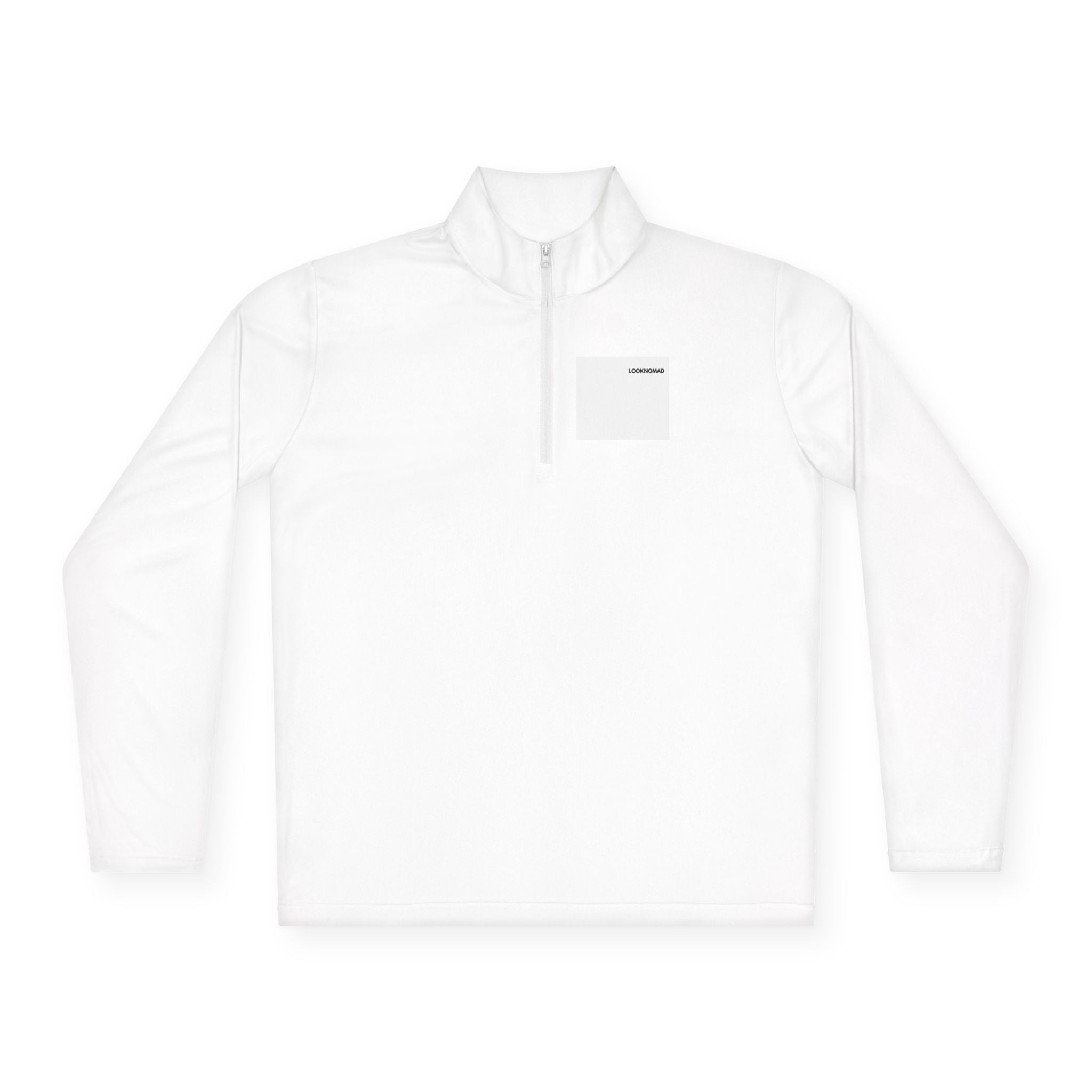 Quarter-Zip Pullover — Minimal Back Print “CHECKOUT: 10:00 AM” Casual Pullover