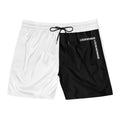 LookNomad Two-Tone Men's Swim Shorts — Black & White Mid-Length Trunks
