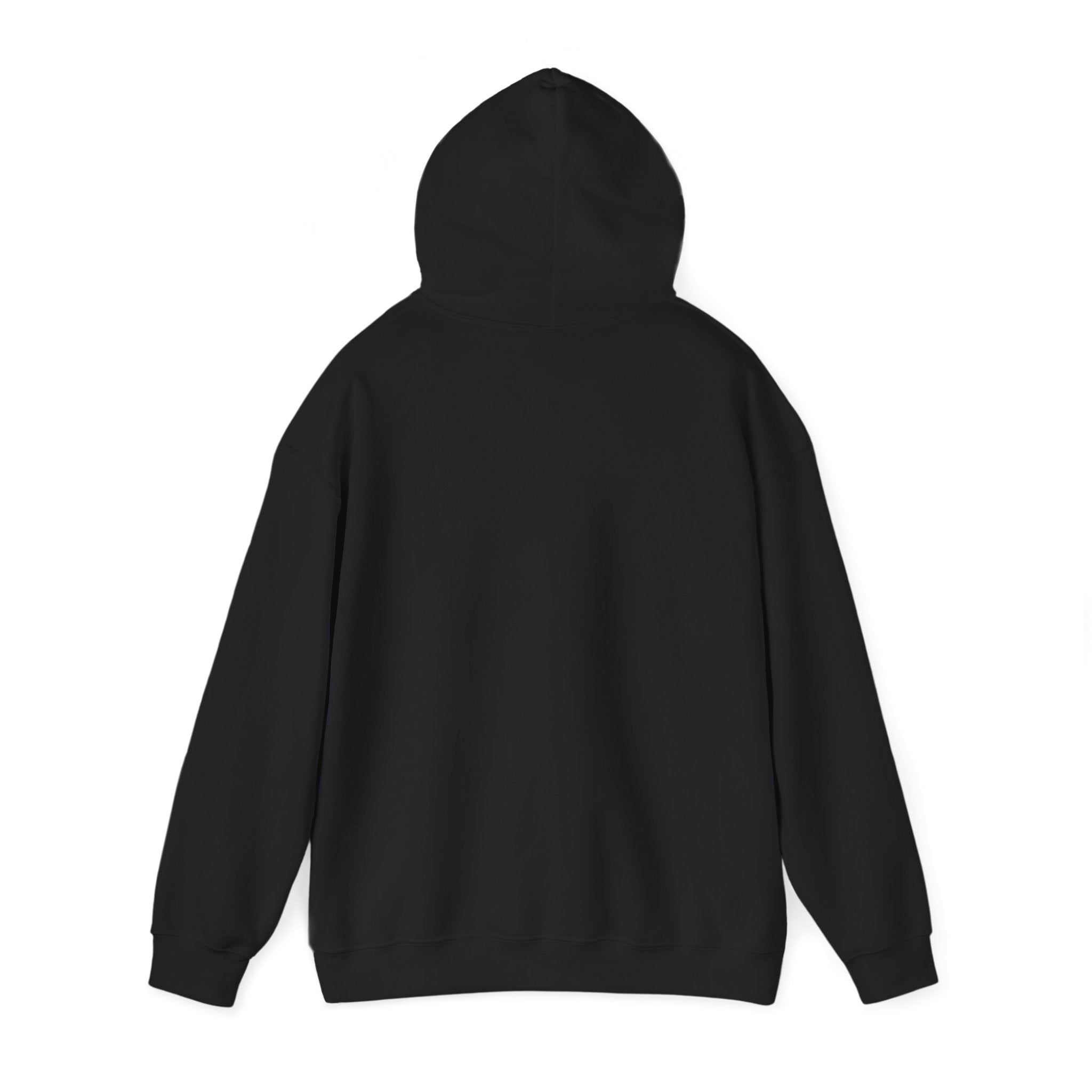 Minimal 'LOOK NOMAD' Black Block Hoodie – Modern Graphic Pullover