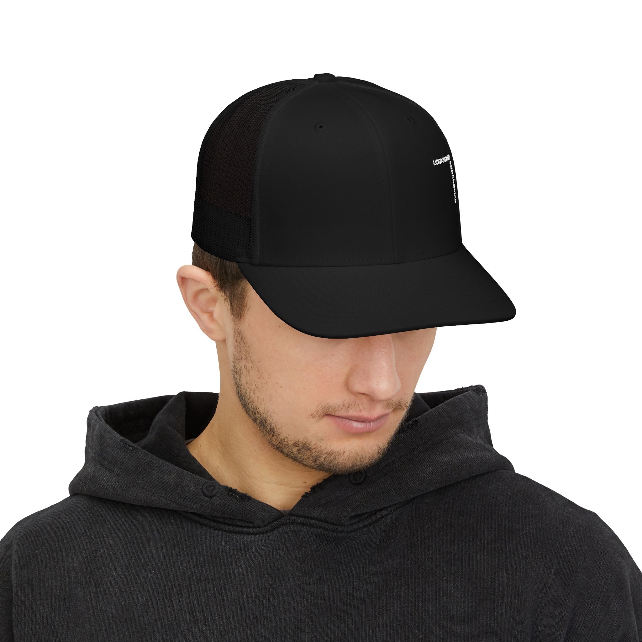 Minimal Vertical Logo Trucker Cap